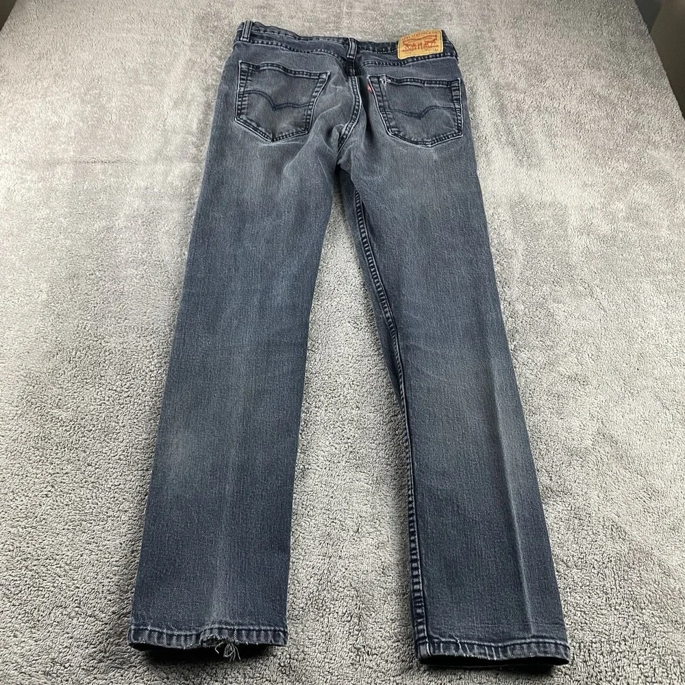 Levis 522‎ Tapered Leg Jeans Mens 31x29 Gray Mid Rise Distressed